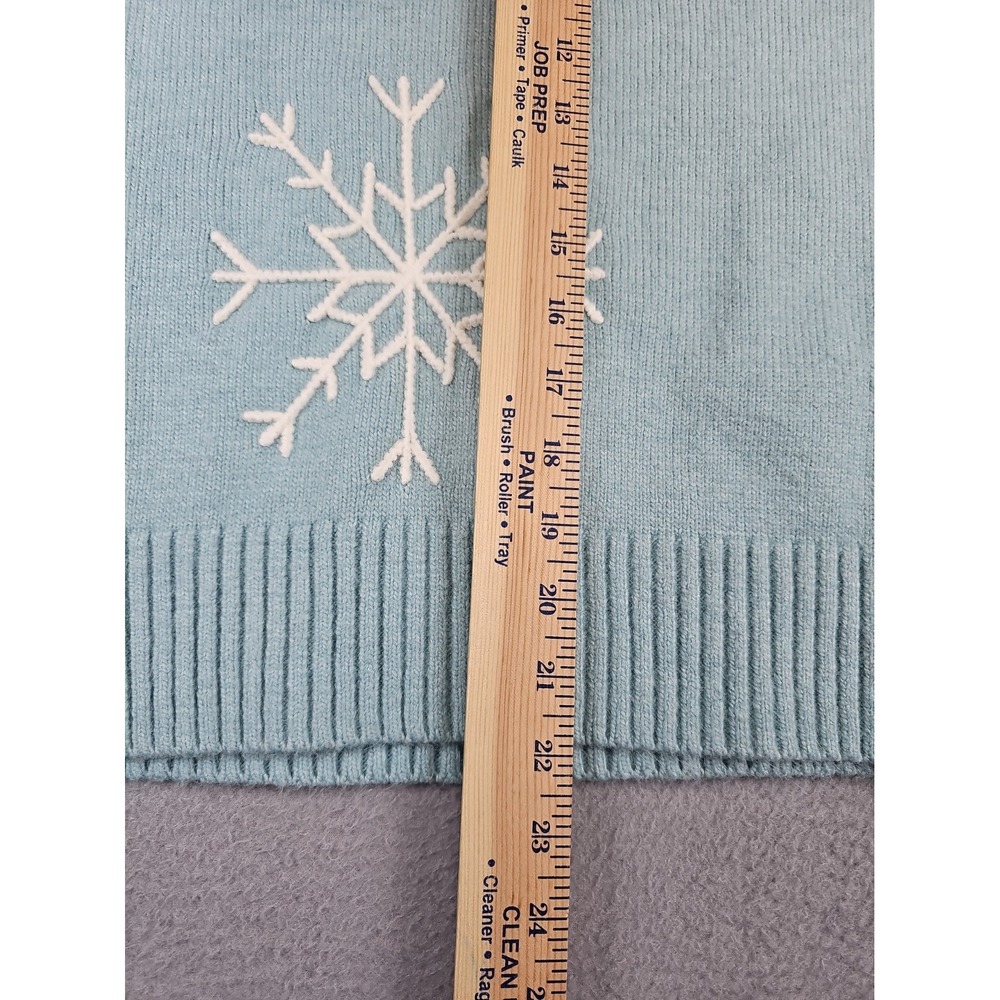 Sundance Light Blue Sweet Snowflake Turtleneck Sweater Women's Size Medium - Picture 9 of 11